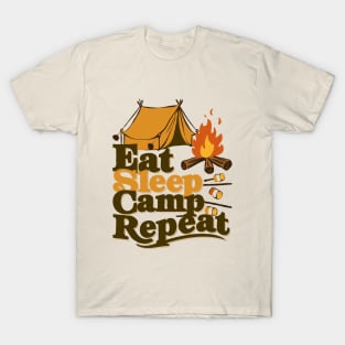 Eat Sleep Camp Repeat. Vintage T-Shirt